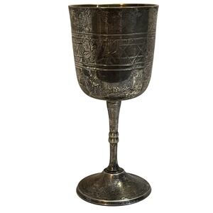 Vintage Judaica Kiddush Goblet Star of David Doves Silver Plated- India